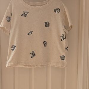 Anthropologie Kids Cream Graphic Tee